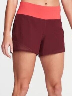 Old Navy Mid-Rise 4-Way Stretch Mesh-Trim Run Shorts Smooth Waistband - Size M